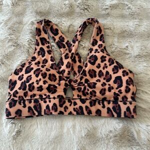 cheetah print fabletics sports bra